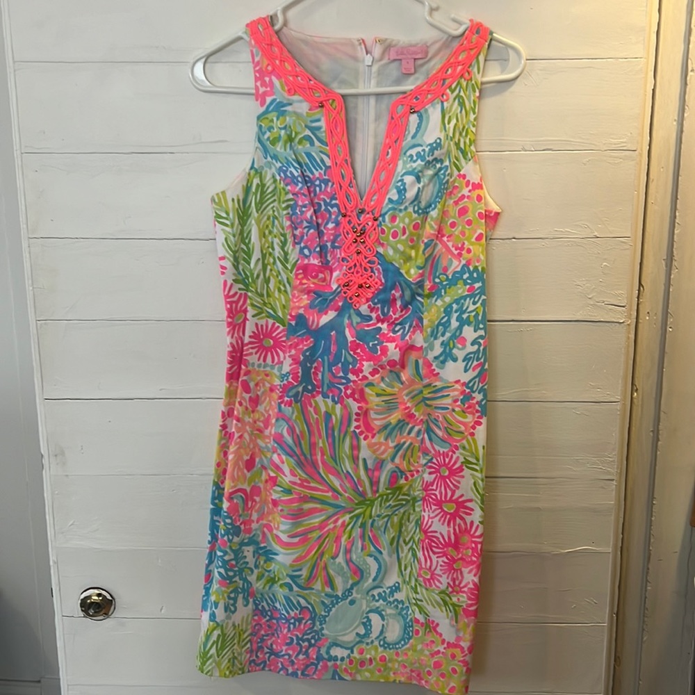 Lilly Pulitzer Multi Coral Ryder Shift Dress